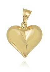very nice small puffed heart gold baby charm